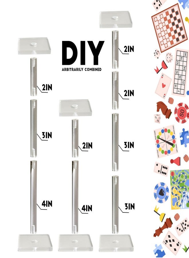 AAiphuwew 6pcs Combat Risers for Flying Miniatures, Adjustable Height Multi-Tiered Raised Platforms Flying Miniatures Combat Riser for Tabletop RPG and Board Games - Image 5